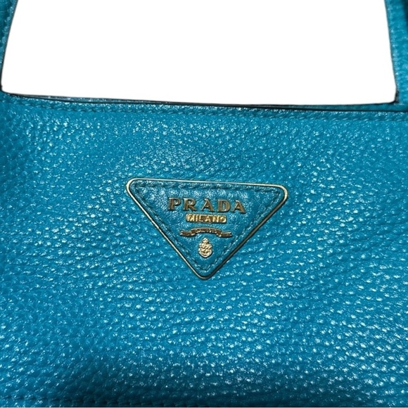 EUC - Prada Vitello Daino Tote Bag - turquoise - Picture 4 of 13